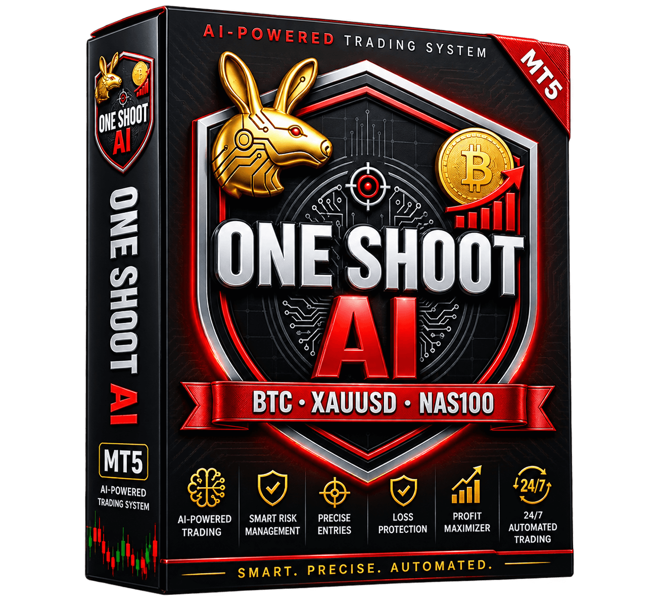 One Shoot AI — AI-powered MetaTrader 5 Expert Advisor for XAUUSD, BTCUSD and NAS100